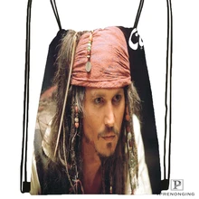 Custom Johnny Deep Drawstring Backpack Bag for Man Woman Cute Daypack Kids Satchel (Black Back) 31x40cm#180531-01-22