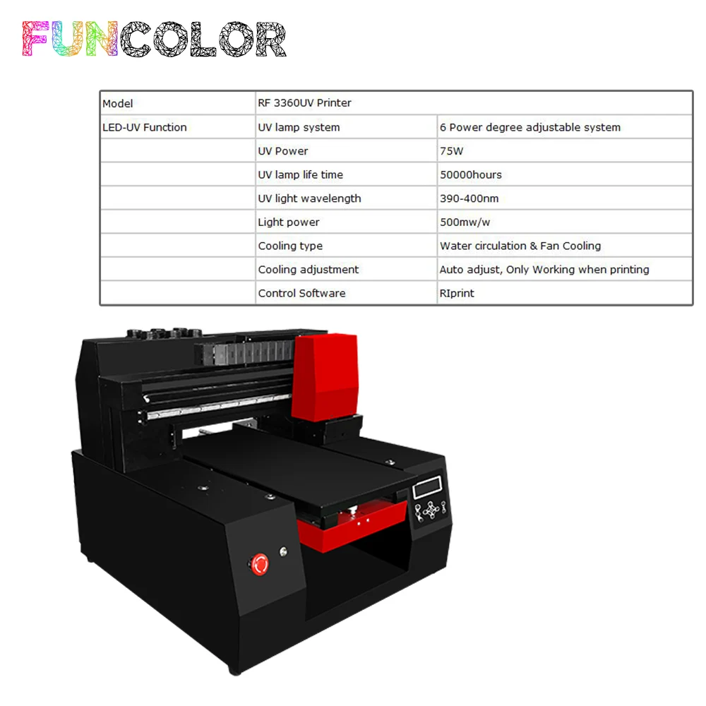 

Double-speed 33*60cm 6-Color Printer USB3.0 Printer UV Machine + 2pcs Epson Printer Head for 3D Emboss Cylinder/Flatbed Objects