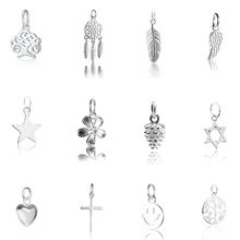 Горячая Распродажа, подвеска из стерлингового серебра 925 пробы, Подвеска для женщин, серебряное ювелирное изделие, ожерелье, браслет, серьги, сделай сам, 12 стилей