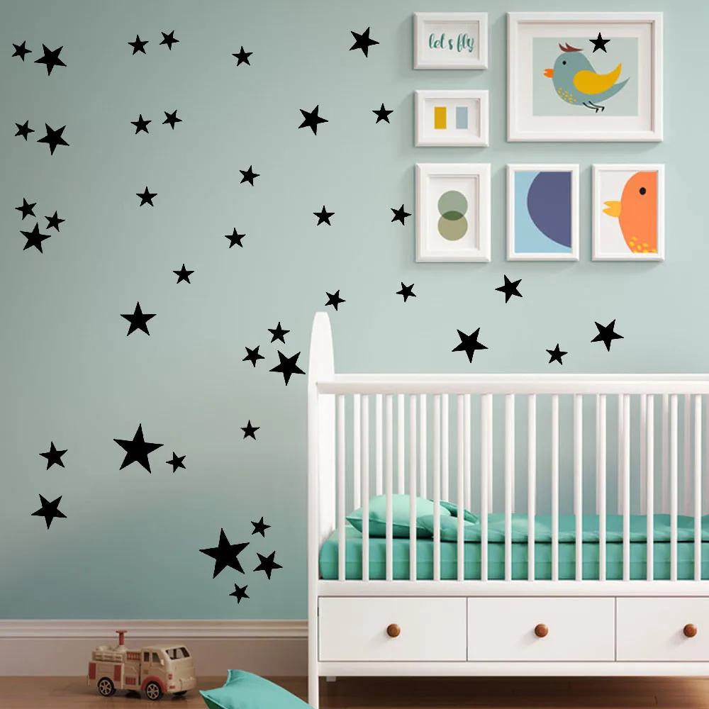 Gold stars wall decal vinyl stickers- golden Star Kids Rooms Wall Art  Nursery Decor Stickers - AliExpress