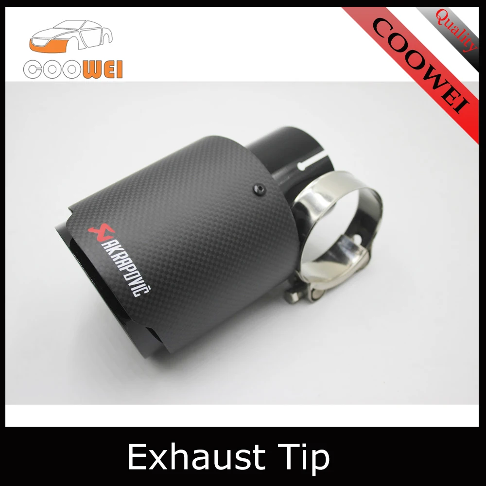 Inlet 63mm to Outlet 101mm Ak Carbon Fiber Matt Black Paint Exhaust Tip