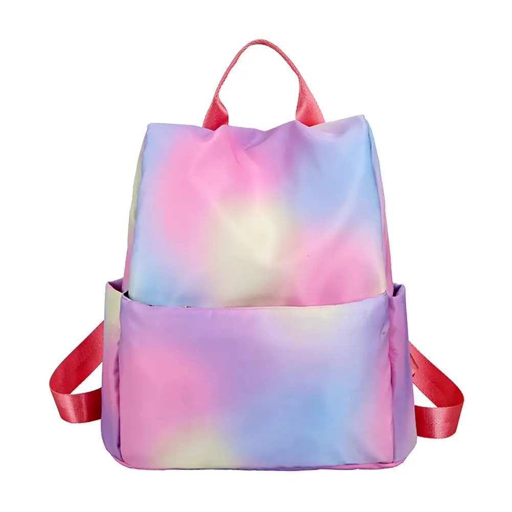

Fashion Women Color Block Zipper Polyester Tote Shoulder School Bag Backpack