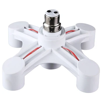 

5 in 1 B22 to E27 Base Socket Splitter LED Light Lamp Bulb Adapter Holder