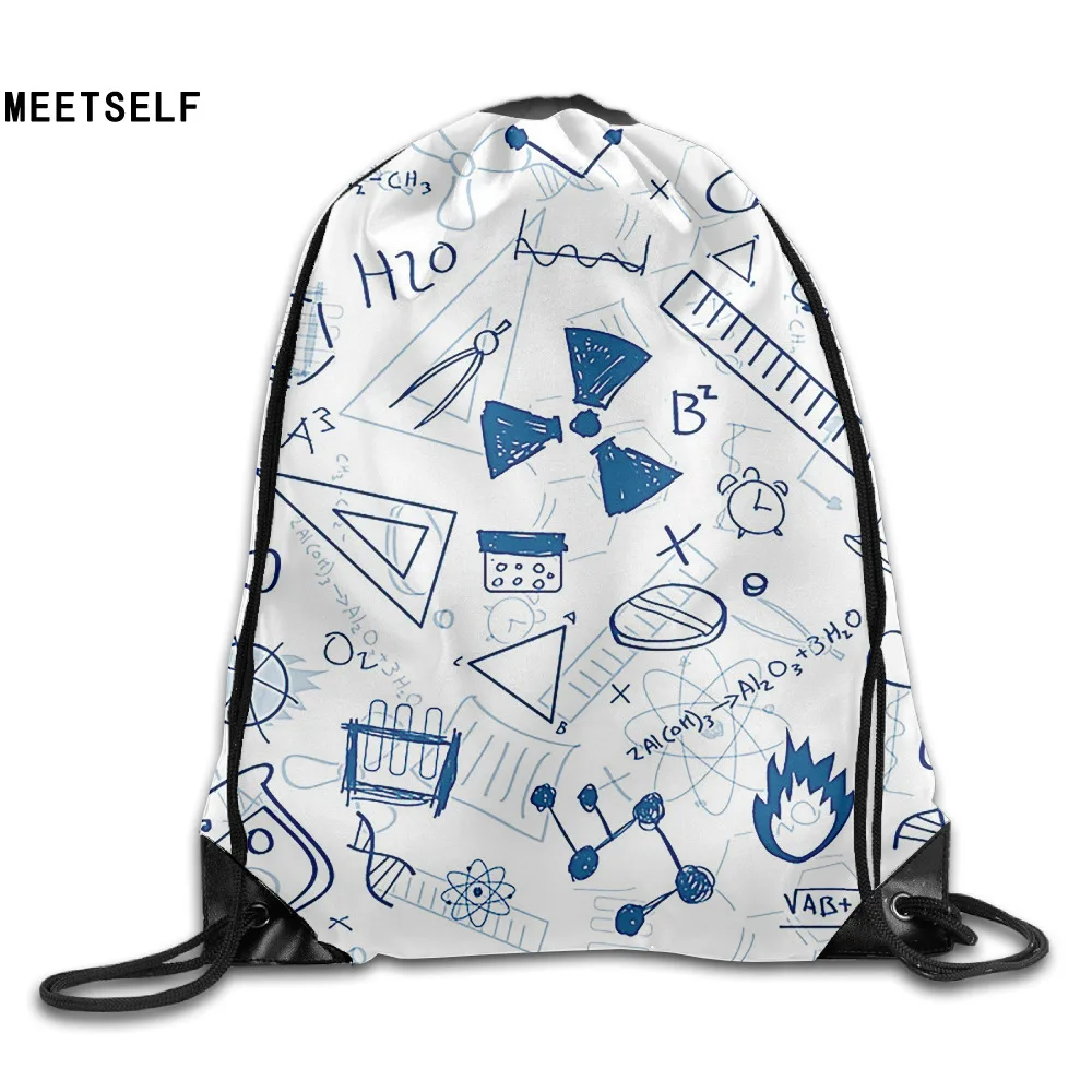 

SAMCUSTOM 3D Print Mathematics Shoulders Bag Women Fabric Backpack Girls Beam Port Drawstring Travel Shoes Dust Storage Bags