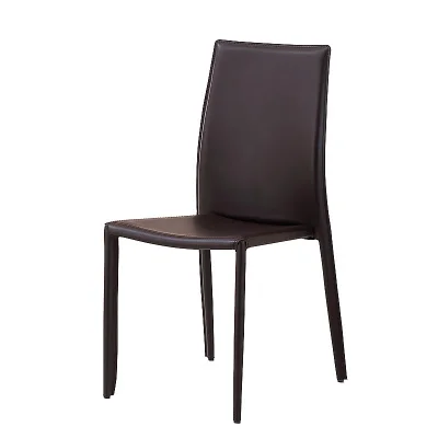 Простой и современный кожаный обеденный стул stackale - Цвет: coffee