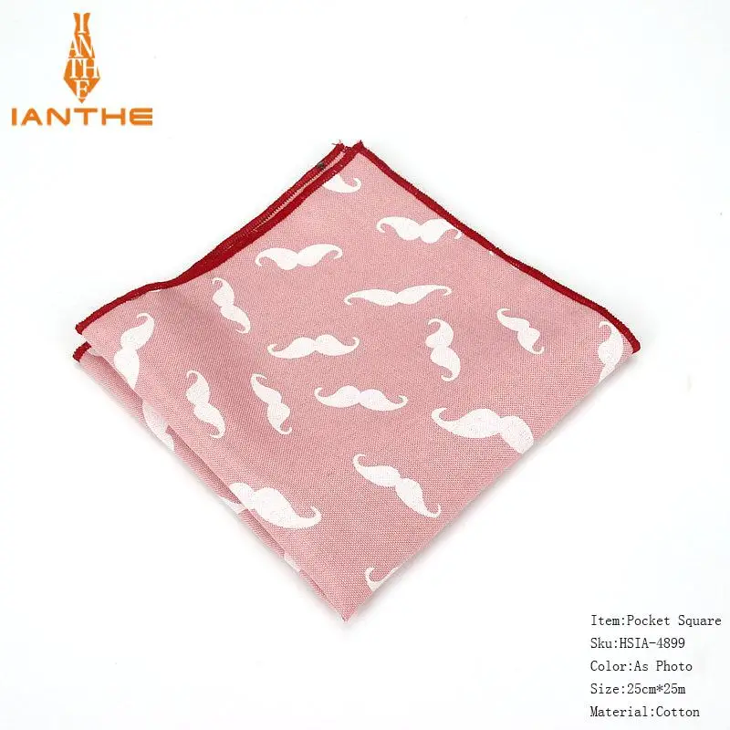 Абсолютно роскошный мужской платок усы цветочный принт Hankies хлопок Hanky бизнес карман квадратное полотенце для сундуков 25*25 см - Цвет: IA4899