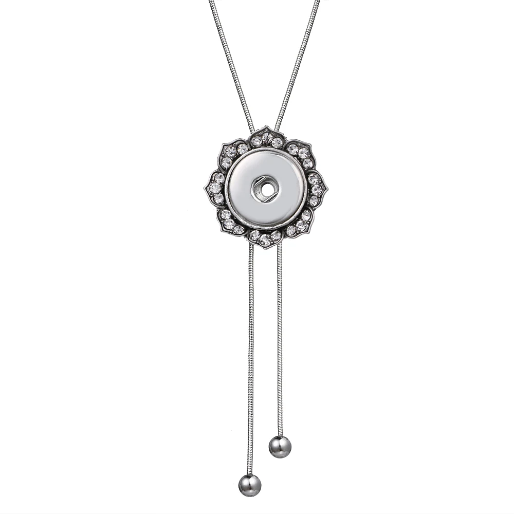 

The Bloomer 18mm Snaps Buttons Pendant Chain Adjustable Necklaces Night Club Sweater Necklace For Women Charming Jewelry Collier