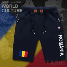 ROU, мужские пляжные шорты, мужские пляжные шорты с флагом, для тренировок, на молнии, с карманами, для бодибилдинга, хлопок, бренд