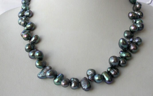 

Jewelr 004759 stunning big baroque black freshwater cultured pearl necklace