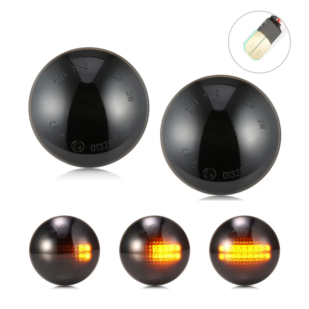 

2pcs Dynamic LED Turn Signal Light Side Repeater Indicator Light Side Marker Lights For Land Rover Range Rover L322 2002-2012