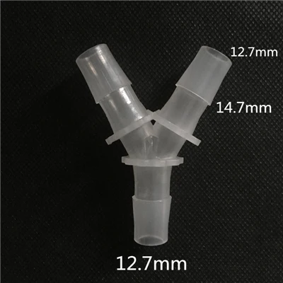 5 шт. 2,4 мм-15,8 мм пластик 3 способа шланг Столярный Y разъем адаптер - Цвет: 12.7mm