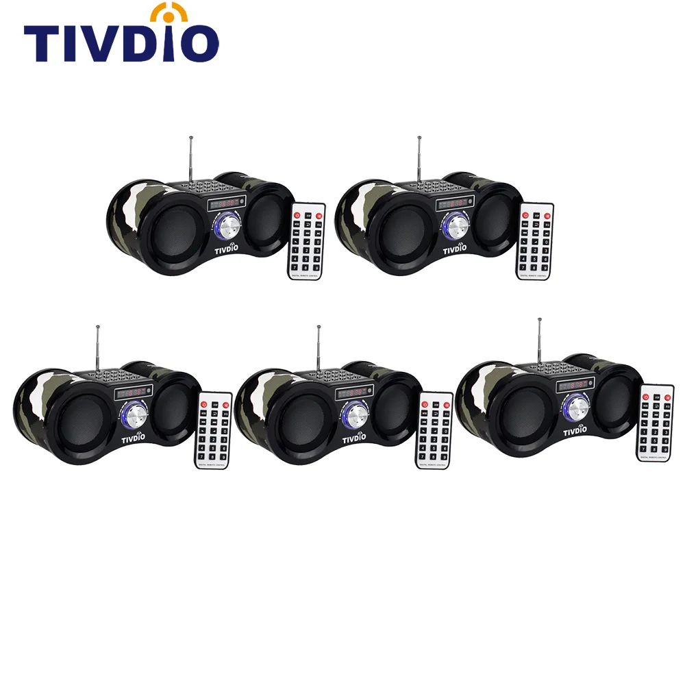

5pcs Retekess V113 FM Radio Stereo Digital Speaker USB Disk TF Card MP3 Music Player Camouflage with Remote Control