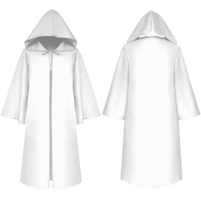 Cosplay&ware Halloween Death Wizard Cloak Cosplay Costume Monk Hooded Cape Friar Medieval Renaissance Priest Kids Adult -Zentai shop online