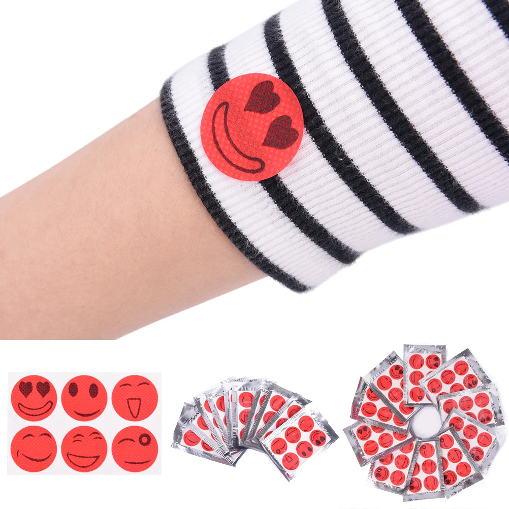 60pcs/ Set SmileInsect Oil Mosquito Killer Cartoon Repeller Sticker