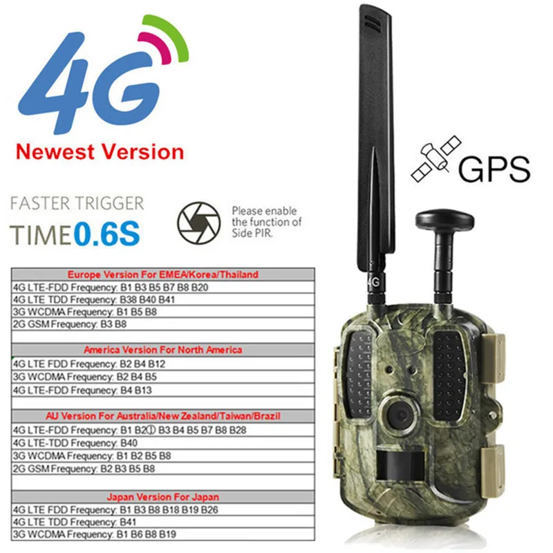 Newest GPS Hunting Camera Digital Video Camera Photo-Traps 4G FDD-LTE Hunting Trail Camera Trap Wild Camera Hunter Foto Chasse (2)