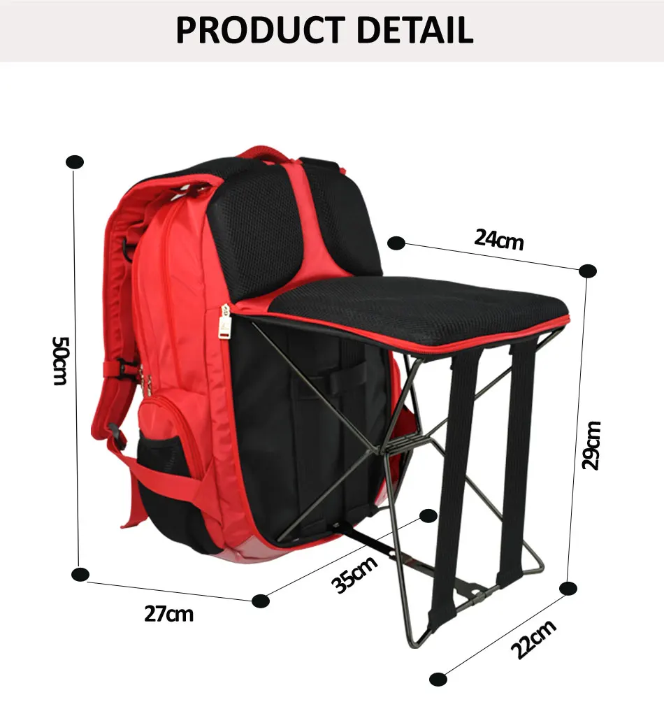 Портативный складной стул для рыбалки сумка 2 в 1 открытый Водонепроницаемый рюкзак Сталь стул многофункциональный подняться мешок для Пеший туризм походы