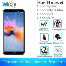 VSKEY 10 шт. 2.5D Закаленное стекло для huawei Honor 8A Pro защита экрана Honor 8 Lite 8c Защитная пленка для Honor 8X Max