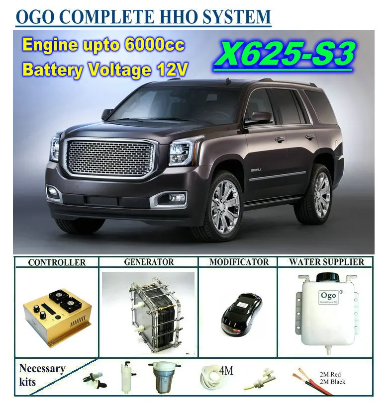 OGO Complete HHO system X625-S3 intelligent PWM controller CE&FCC dynamic EFIE chip upto 6000CC