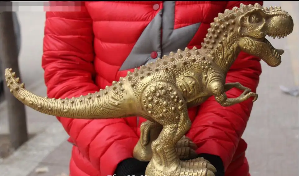 

17" Chinese Bronze Antiquity Rextinction Animal dinosaur Dinosauria Statue