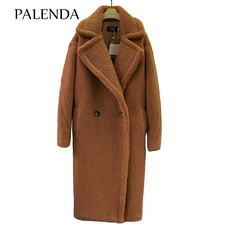 2018 nuevo teddy abrigo de imitación de piel de abrigo de mujer de piel de cordero abrigo de color a 4 - 1