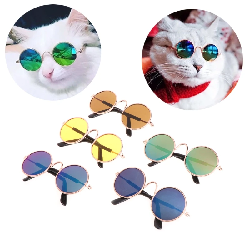 Модные очки для маленьких собак очки «кошачий глаз» солнцезащитные очки Защита глаз охлаждающий для домашних животных очки ПЭТ фотографии реквизит цвет случайным образом