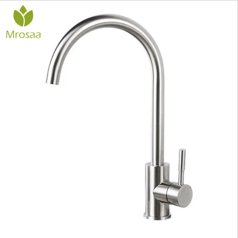 

Mrosaa 360 Rotation 304 Stainless Steel Kitchen Faucet Hot and Cold Water Function Sink Mixer Basin Faucet Water Tap Outlet