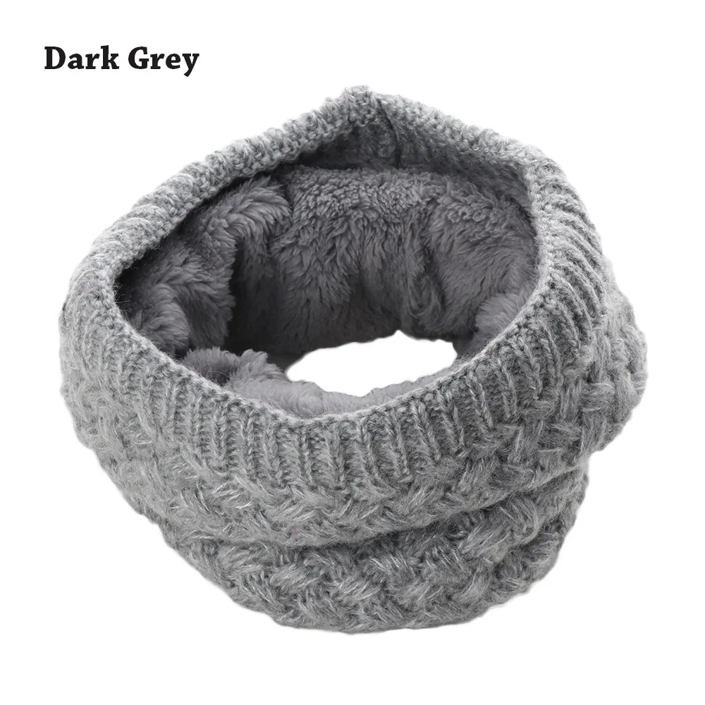 A-dark grey 1 шт., Зимний теплый шарф-хомут, Круглый вязаный шарф для женщин и девочек, вязаный шерстяной шарф с круглым вырезом, Одноцветный шарф-снуд Infinit - Цвет: A-dark grey