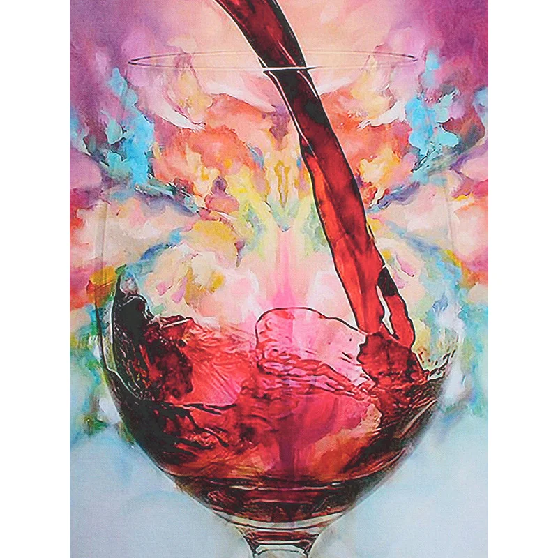 Full square diamond 5D DIY diamond wine glass diamond painting cross stitch rhinestone mosaic decoration gift