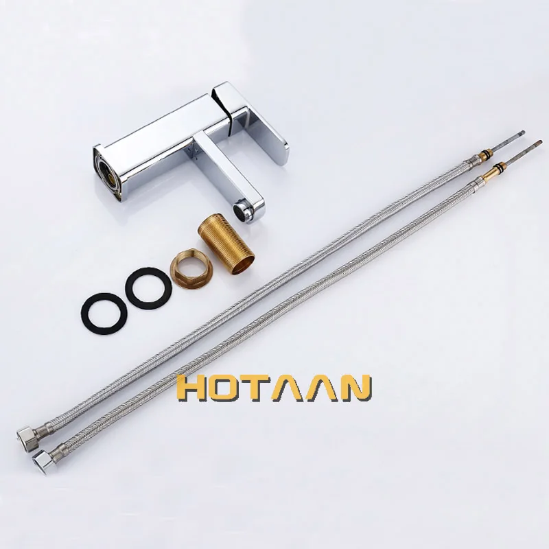 Hotaan Modern Style Free Shipping Basin Faucet Cold and Hot Water Mixer Torneira Da Bacia Single Handle Bathroom Tap