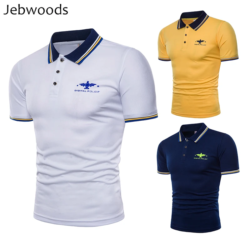 Jebwoods Мужская рубашка поло высокое качество мужская хлопковая летняя с короткими
