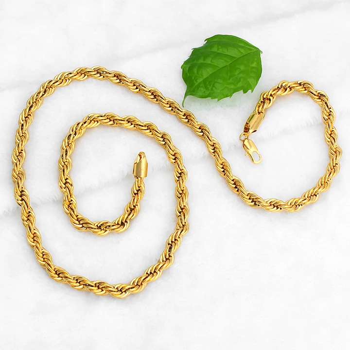 

New Fashion 80cm 18 k plated gold Necklace twisted Chain classical design women jewelry