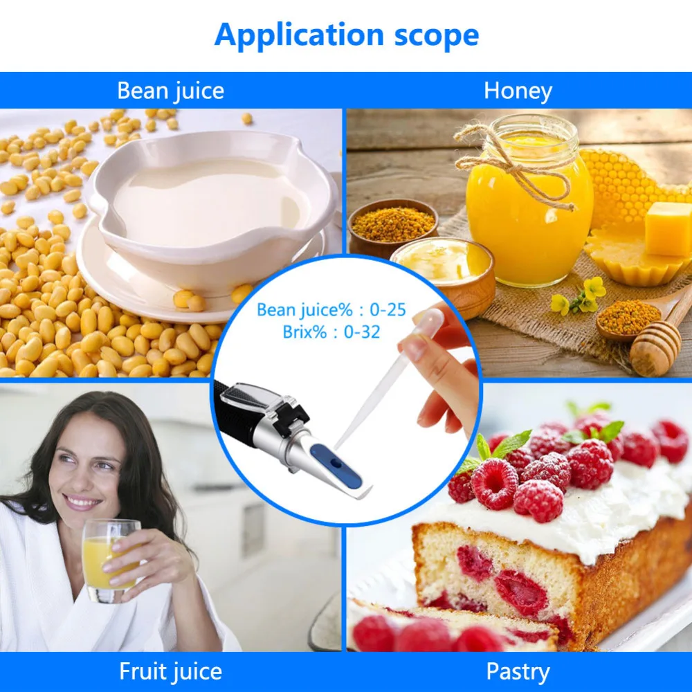Тестер содержания горячего сахара 0-25% бобовый сок измеритель концентрации рефрактометр 0-32% БРИКС бобовый сок измеритель сладости тестер