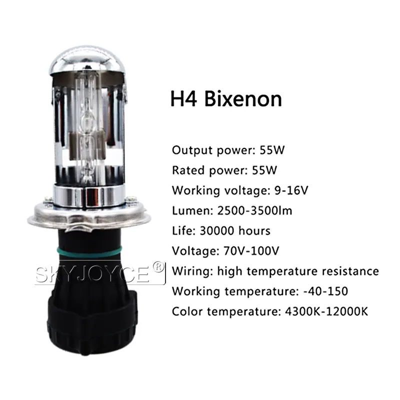 SKYJOYCE Fast Bright 55W DC 12V h4 Bixenon HID kit H4 Hi lo Bixenon Lamp H4-3 Bi xenon Car Headlight kit 4300K 5000K 6000K 8000K (11)