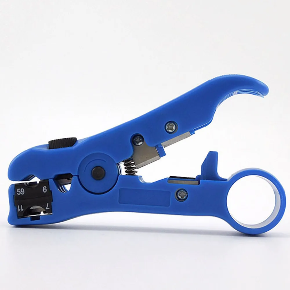 Flat or Round UTP Cat5 Cat6 Wire Coax Coaxial Stripping Tool Universal Cable Stripper Cutter (2)