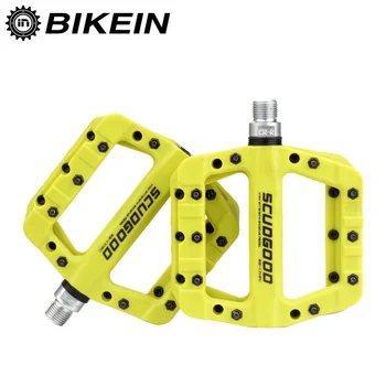 

BIKEIN 5 Colors Mountain Bike Pedal MTB Pedals Bicycle Flat Platform Pedals Nylon Fiber Cycling Fixed Gear Ultralight Parts 365g