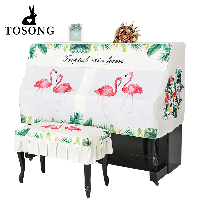 

Dust cover piano flamingo fashion cartoon safety material YAMAHA piano protect cover cloth Universal