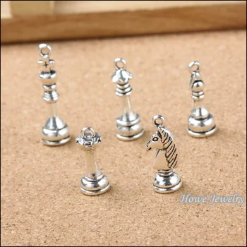 

40 pcs Vintage Charms International chess Pendant Antique silver Fit Bracelets Necklace DIY Metal Jewelry Making 20125