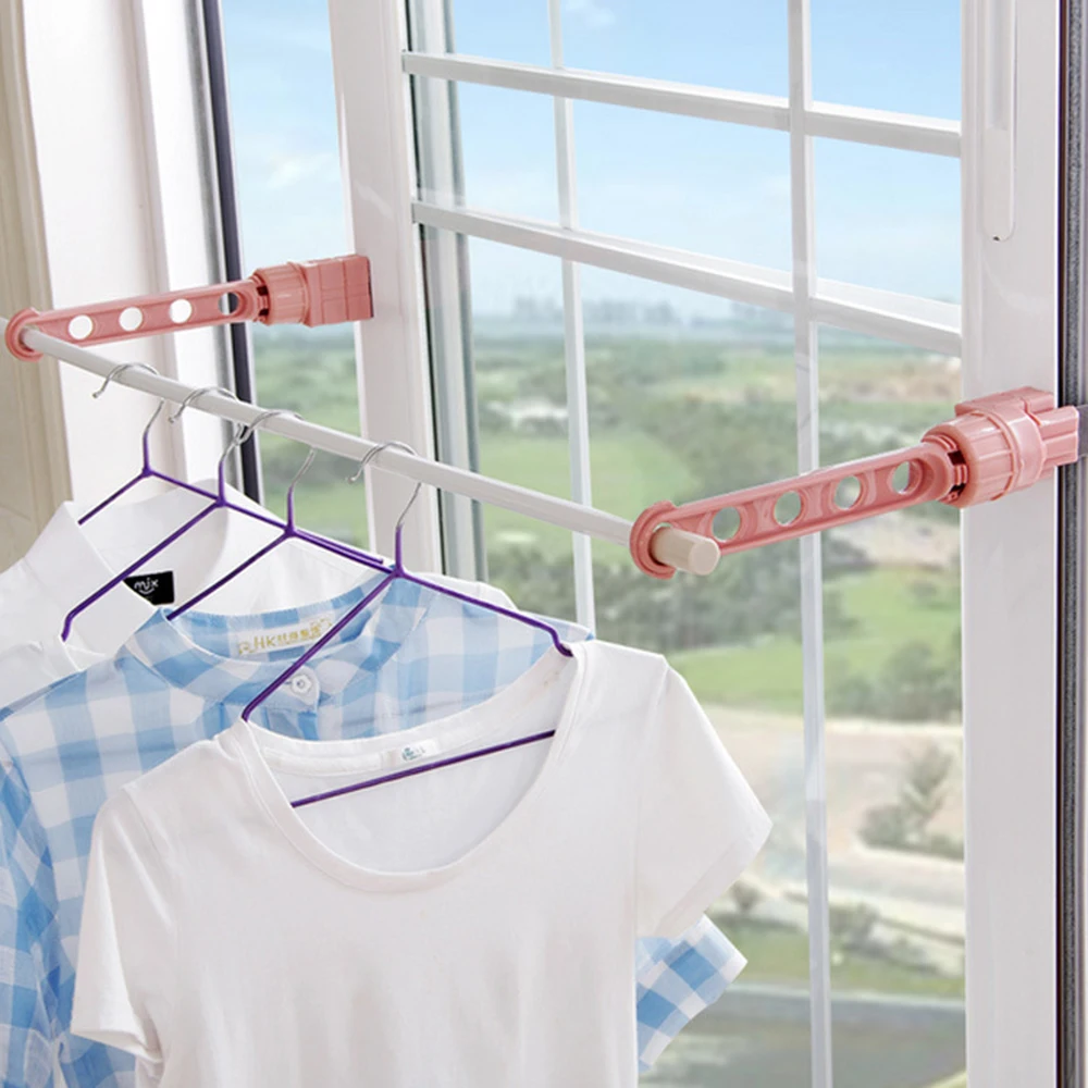 Новая Космическая одежда подвесная сушилка для одежды многофункциональная стойка для хранения Балконный оконный регулируемый пластиковый органайзер 5 отверстий
