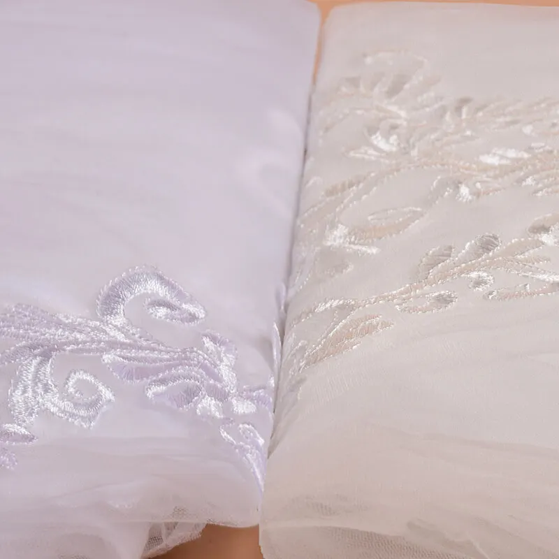 One Layer Lace Edge Ivory Cathedral Wedding Veil With Comb Long Bridal Veils Applique Wedding Accessories voile mariage