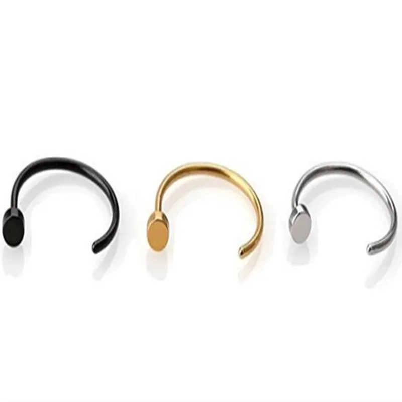2-4pcs Punk Round Nose Ring Lip Clip Ear Cartilage Piercing Pins for Men Women Hook Stainless Steel Body Jewelry Earrings Stud | Украшения