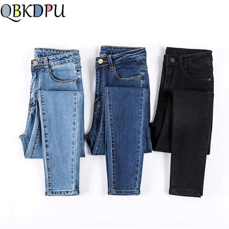 Для мамы размера плюс джинсы-Карандаш Стретч женские джинсовые штаны черный Цвет