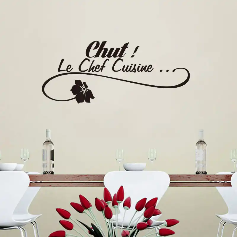 French Le Chef Cuisine Removable Vinyl Wall Sticker Decals Mural Art Wallpaper For Kitchen Home Decor House Decoration French Le Chef Cuisine Removable Vinyl Wall Sticker Decals Mural Art Wallpaper For Kitchen Home Decor House Decoration