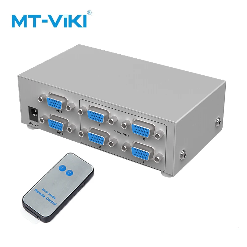 

MT-VIKI 2 VGA Input 4 VGA Output Video Switch Splitter Computer Optional Selector Image Splitter Infrared Remote Contro MT-204CB