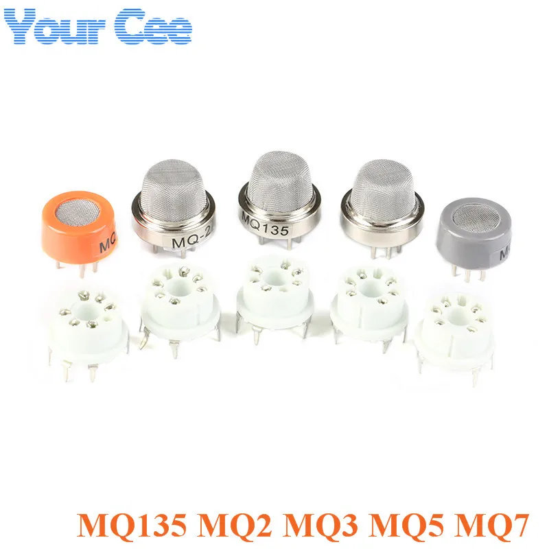 

1lot MQ Series Sensors MQ-135 MQ-2 MQ-3 MQ-5 MQ-7 Detecting Gas Smoke Sensor With MQ Socket Base MQ135 MQ2 MQ3 MQ5 MQ7