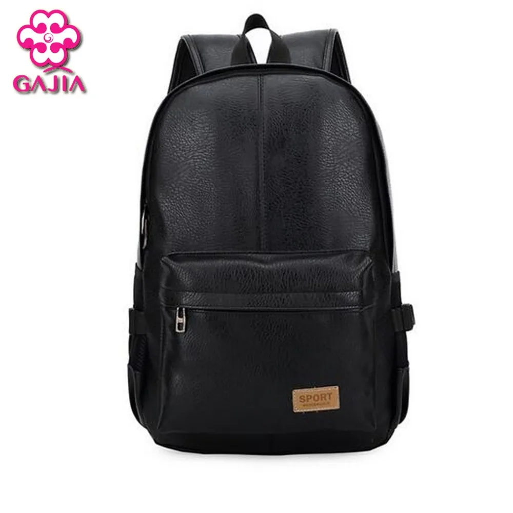 European and American style Solid high quality leather men backpack  shoulder bag Schoolbag computer Travel bag women backpack