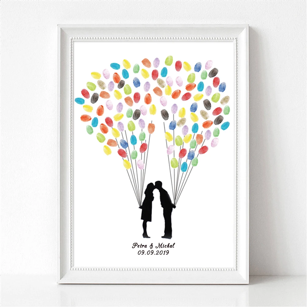 

Personalized Custom Wedding and Party Fingerprint Signature DIY Painting Guestbook Ink Pad for for Guest Book included HK007