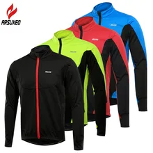 ARSUXEO – veste de cyclisme à manches longues pour hommes, manteau de vélo imperméable, polaire thermique, coupe-vent, vêtements de vélo vtt, hiver
