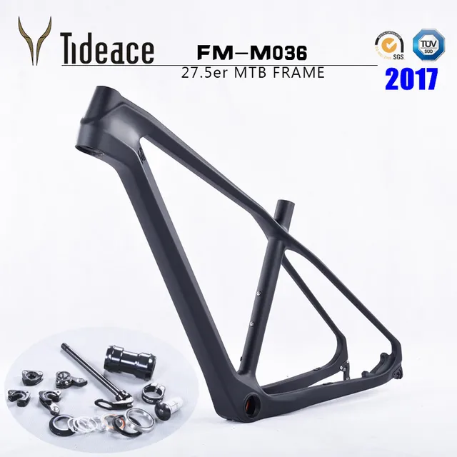 Best price at $340 Cheap 2017 NEW 27.5er carbon fiber MTB frame 650B carbon bicycle parts bikes frameset with BB and thru-axle Free Shipping