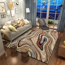 Ковры для гостиной, Европейский и американский стиль, абстрактный кривой коричневый ковер, нескользящий и не мнется, коврики