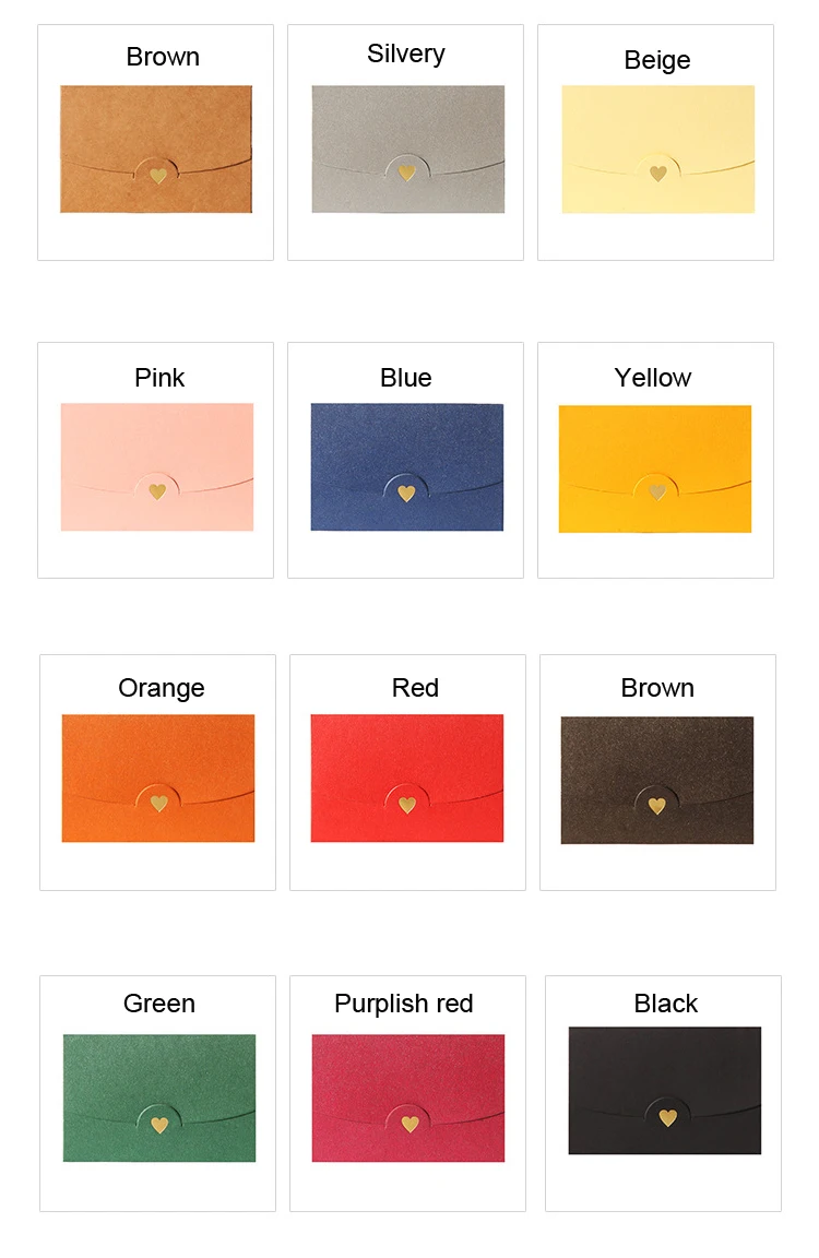 Бумажный конверт, Золотое Сердце застежка конверты, свадебные приглашения конверт подарок DIY конверты 10 шт./лот